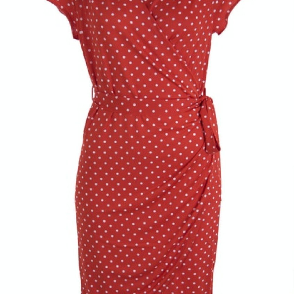 Uttam Boutique Cute Red Polka Dot Dress
